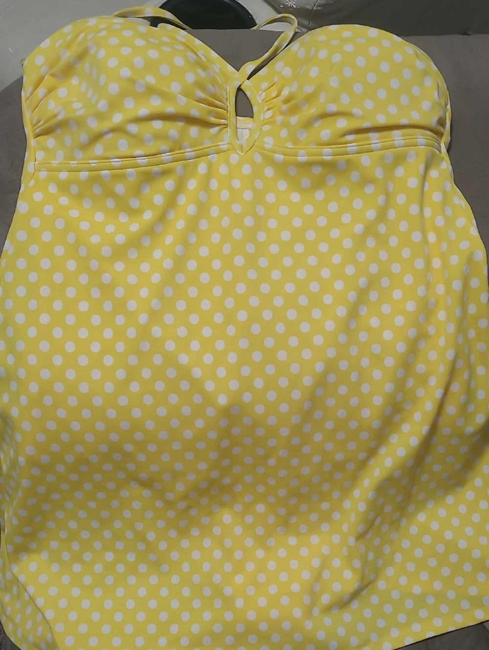 I.F. Yellow & White Polka Dot Swim Suit Dtess